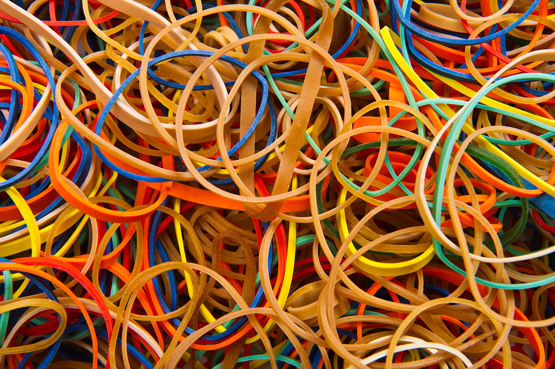 Elásticos coloridos de borracha